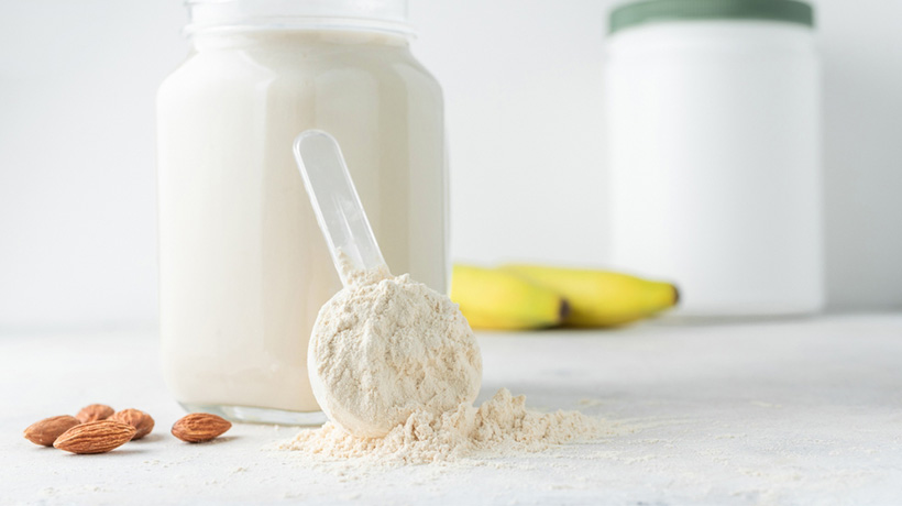 a scoop of protein powder