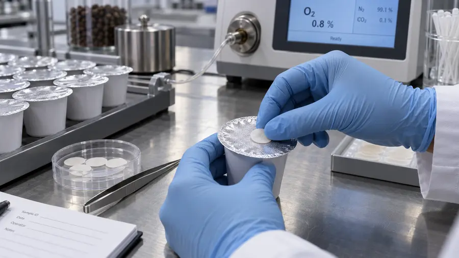 measure residual oxygen in coffee capsules