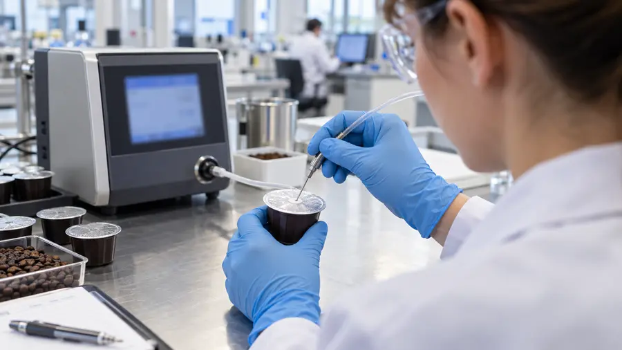 measure residual oxygen in coffee capsules