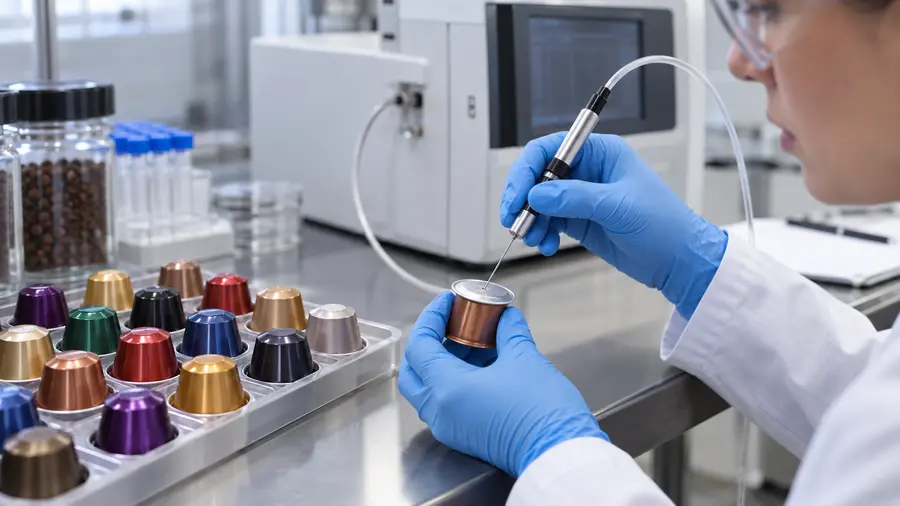 measure residual oxygen in coffee capsules