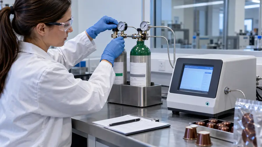 measure residual oxygen in coffee capsules